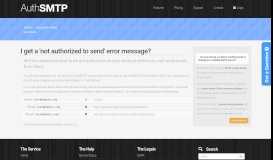 
							         I get a 'not authorised to send' error message from the SMTP ...								  
							    