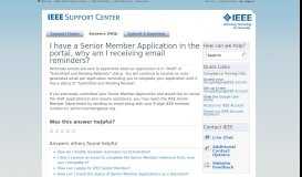 
							         I have a Senior Member Application in the portal, why am I receiving ...								  
							    
