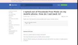 
							         I opted out of Facebook Free Mode on my mobile phone. How ...								  
							    