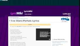 
							         I See Stars:Portals Lyrics | LyricWiki | FANDOM powered by Wikia								  
							    