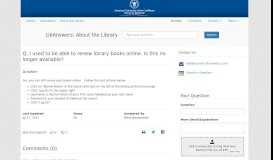 
							         I used to be able to renew library books online. Is this no longer ...								  
							    