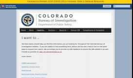 
							         I want to... | Colorado Bureau of Investigation								  
							    