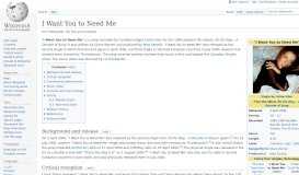 
							         I Want You to Need Me - Wikipedia								  
							    