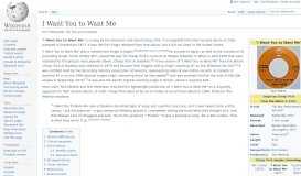 
							         I Want You to Want Me - Wikipedia								  
							    
