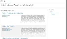 
							         IAA - International Academy of Astrology								  
							    