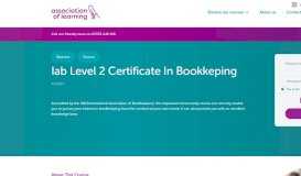 
							         IAB LEVEL 2 CERTIFICATE IN BOOKKEPING - Association of Learning								  
							    