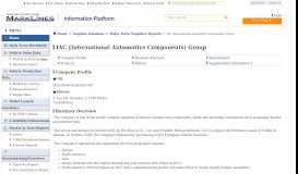 
							         IAC (International Automotive Components) Group - MarkLines ...								  
							    
