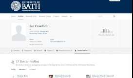 
							         Ian Crawford – Similar Profiles — the University of Bath's research portal								  
							    