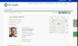 
							         Ian S Bach, MD | SCL Health								  
							    