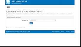 
							         IAPT Patient Portal: improving patient wellbeing								  
							    