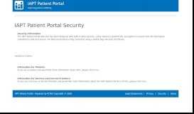 
							         IAPT Portal Security								  
							    