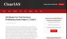 
							         IAS Books For Civil Services Preliminary Exam Paper 2 ( CSAT)								  
							    