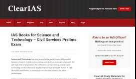 
							         IAS Books for Science and Technology - Civil Services Prelims Exam								  
							    