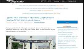 
							         IAUE Registration Deadline for 2018/2019 Undergraduate Students								  
							    