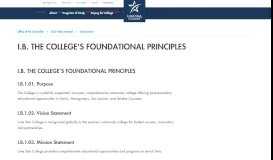 
							         I.B. THE COLLEGE'S FOUNDATIONAL PRINCIPLES								  
							    