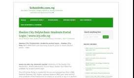 
							         Ibadan City Polytechnic Students Portal Login | www.icp ... - Schoolinfo								  
							    