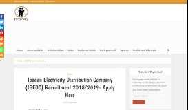 
							         Ibadan Electricity Distribution Company (IBEDC) Recruitment 2018/2019								  
							    