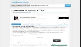 
							         ibblportal.islamibankbd.com at WI. IBBL iBanking - Internet Banking ...								  
							    