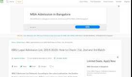 
							         IBBU Lapai Admission List, 2018/2019: How to Check Your Status								  
							    