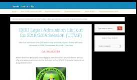 
							         IBBU Lapai Admission List out for 2018/2019 Session (UTME)								  
							    