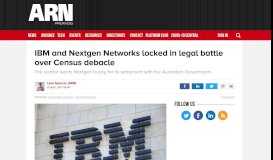 
							         IBM and Nextgen Networks locked in legal battle over Census debacle ...								  
							    