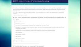 
							         IBM API Connect Developer Portal user information survey								  
							    