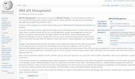 
							         IBM API Management - Wikipedia								  
							    