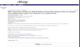 
							         IBM Connections Portlets for IBM WebSphere Portal Open Redirect ...								  
							    