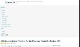 
							         IBM Connections Portlets for WebSphere Portal Reflected XSS - Tenable								  
							    