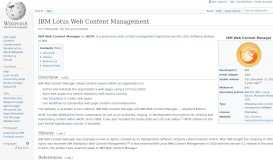 
							         IBM Lotus Web Content Management - Wikipedia								  
							    