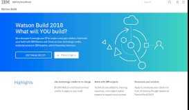 
							         IBM PartnerWorld - IBM Watson Build								  
							    