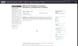 
							         IBM Social Software Improves Employee Collaboration at Bayer								  
							    