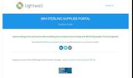 
							         IBM Sterling Supplier Portal Solution Guide - Lightwell								  
							    