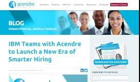 
							         IBM Teams with Acendre to Launch a New Era of Smarter Hiring ...								  
							    