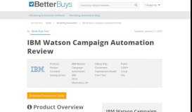 
							         IBM Watson Campaign Automation Review – 2019 Pricing, Features ...								  
							    