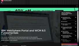 
							         IBM WebSphere Portal and WCM 8.5 Fundamentals | Pluralsight								  
							    