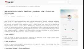 
							         IBM Websphere Portal Interview Questions and Answers for Developers								  
							    