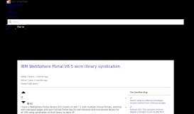 
							         IBM WebSphere Portal V8.5 wcm library syndication - Stack Overflow								  
							    