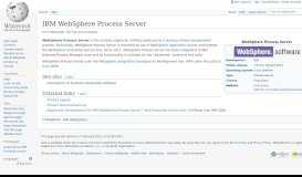
							         IBM WebSphere Process Server - Wikipedia								  
							    