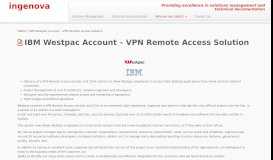 
							         IBM Westpac Account – VPN Remote Access Solution – ingenova								  
							    