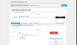 
							         ibponline.ku.ac.ke at WI. KENYATTA UNIVERSITY: Log in to the site								  
							    