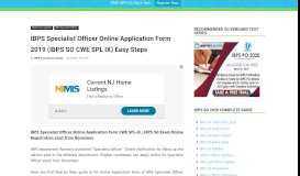 
							         IBPS Specialist Officer Online Application Form 2019 (IBPS ...								  
							    