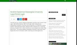 
							         Ibrahim Badamasi Babangida University Lapai Portal Login ...								  
							    