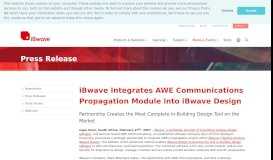 
							         iBwave Integrates AWE Communications Propagation Module into ...								  
							    