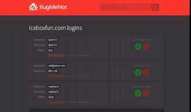 
							         iceboxfun.com passwords - BugMeNot								  
							    