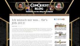 
							         Ich wünsch mir was… für's JDS 2013! | ConQuest-Blog								  
							    