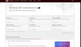 
							         iChoose | Gift Card Balance Check | Balance Enquiry, Links ...								  
							    