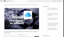 
							         iCloud keeps asking for password (iOS and OS X); fix ...								  
							    