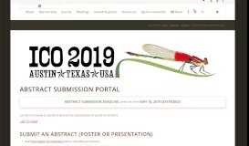 
							         ICO2019 abstract submission portal – Worldwide Dragonfly Association								  
							    