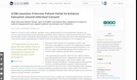 
							         ICON Launches Firecrest Patient Portal to Enhance Education around ...								  
							    